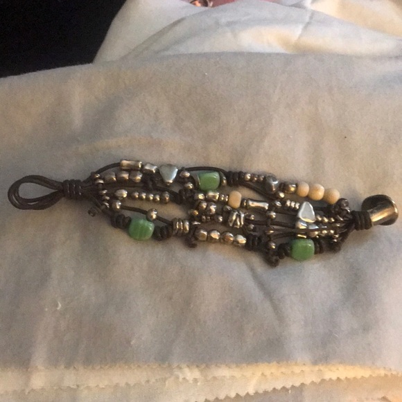 Uno de 50 bracelet with leather, silver and jade - Picture 4 of 4